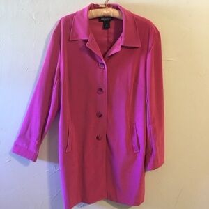 Briggs Pink Spring Button Front Dress Coat Size 12